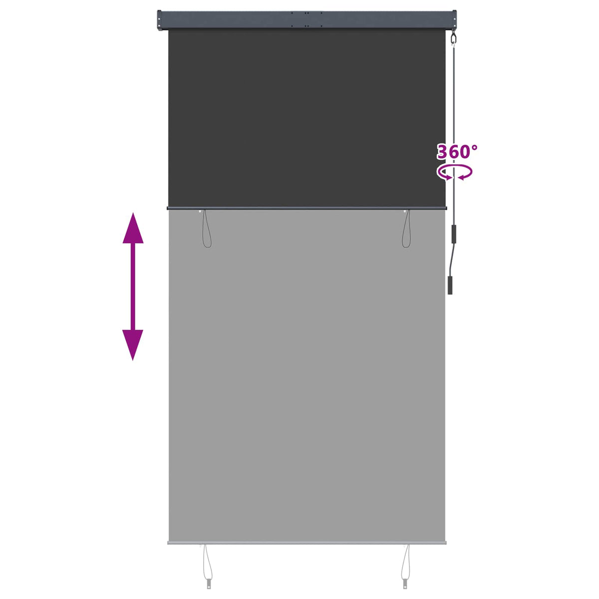 145970 vidaXL Outdoor Roller Blind 140x250 cm Anthracite