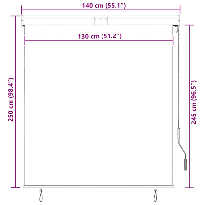 vidaXL Outdoor Roller Blind 140x250 cm Cream