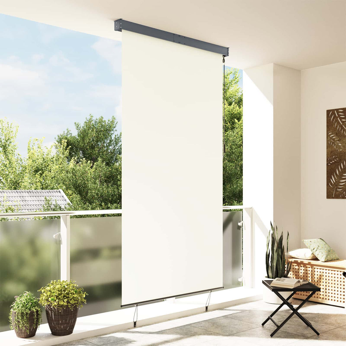 145971 vidaXL Outdoor Roller Blind 140x250 cm Cream