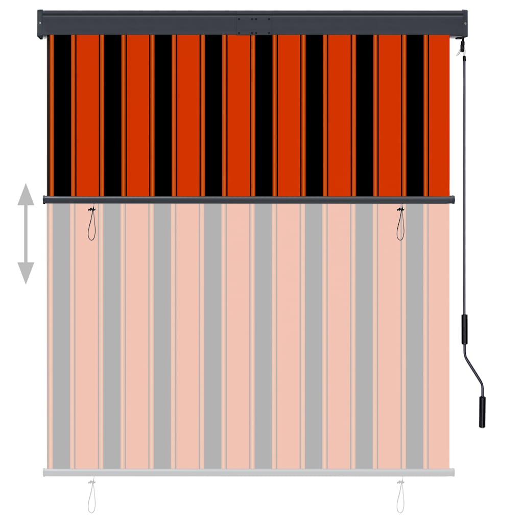 145972 vidaXL Outdoor Roller Blind 140x250 cm Orange and Brown