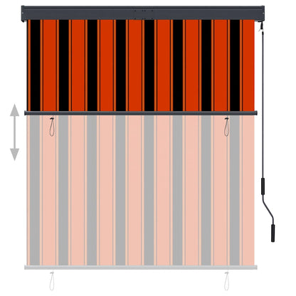 145972 vidaXL Outdoor Roller Blind 140x250 cm Orange and Brown