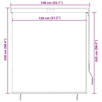 vidaXL Outdoor Roller Blind 140x250 cm Orange and Brown
