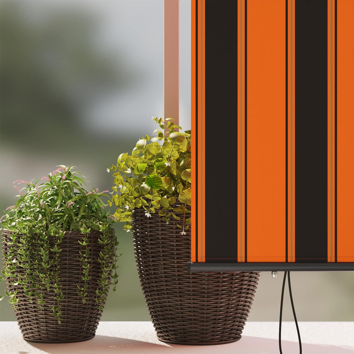 145972 vidaXL Outdoor Roller Blind 140x250 cm Orange and Brown