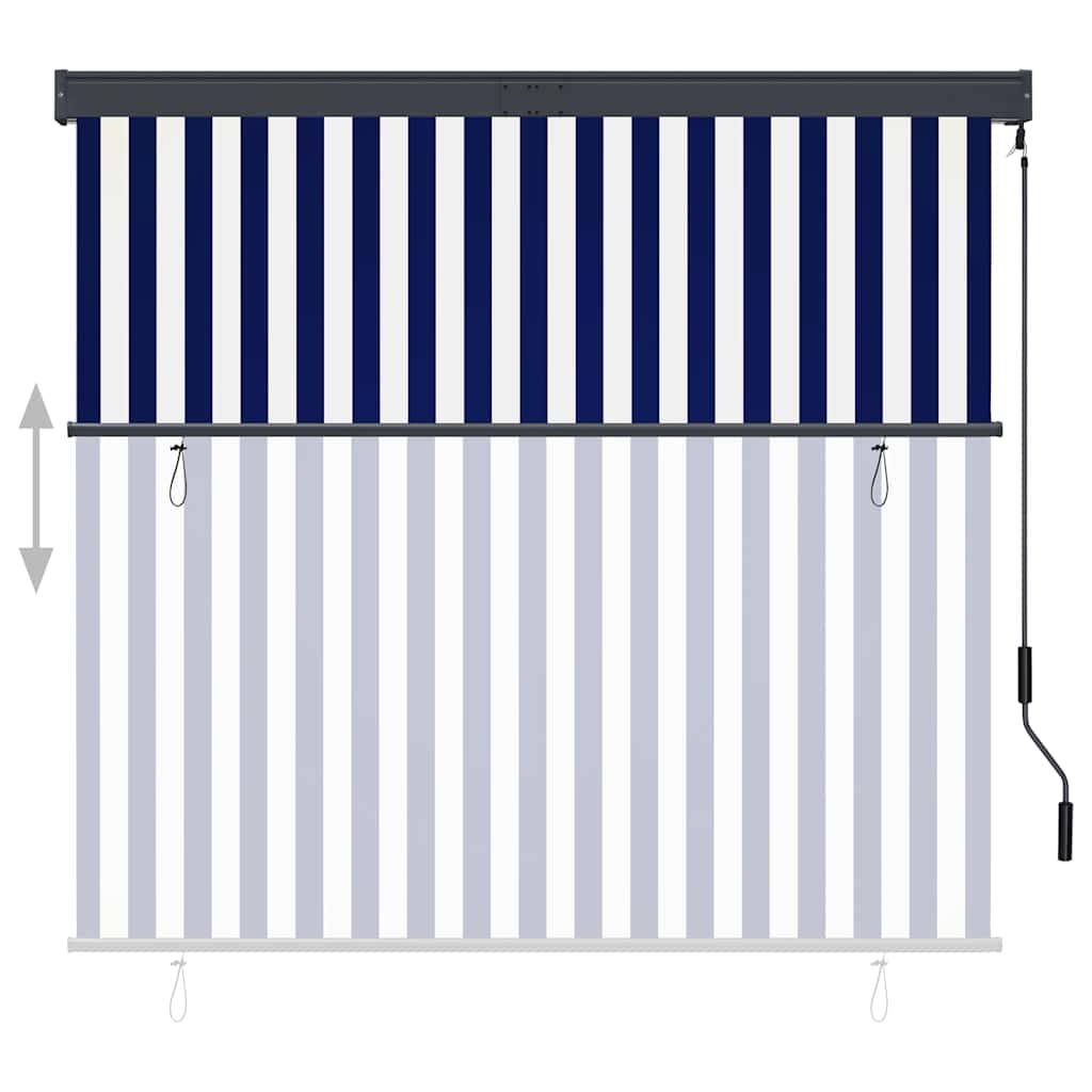 vidaXL Outdoor Roller Blind 160x250 cm Blue and White