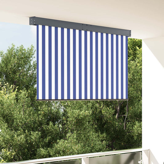 145973 vidaXL Outdoor Roller Blind 160x250 cm Blue and White