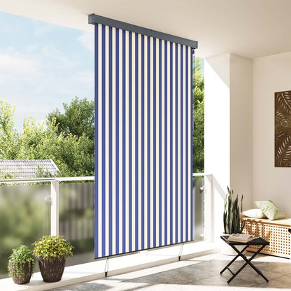 145973 vidaXL Outdoor Roller Blind 160x250 cm Blue and White