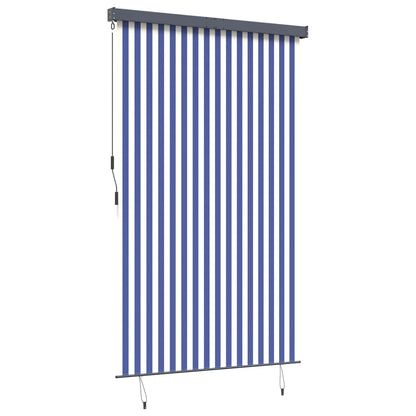 145973 vidaXL Outdoor Roller Blind 160x250 cm Blue and White