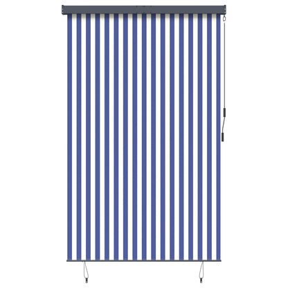 145973 vidaXL Outdoor Roller Blind 160x250 cm Blue and White