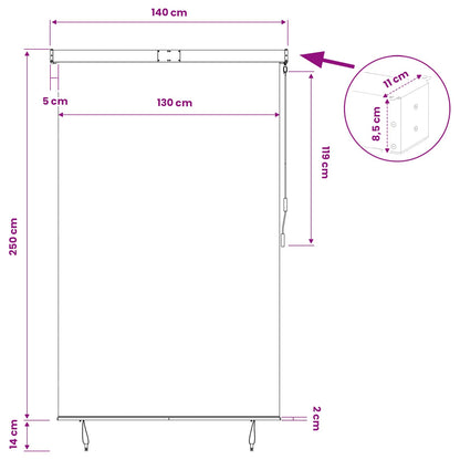 145973 vidaXL Outdoor Roller Blind 160x250 cm Blue and White