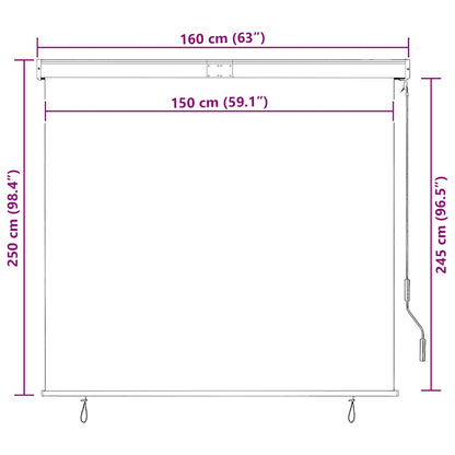 vidaXL Outdoor Roller Blind 160x250 cm White and Orange