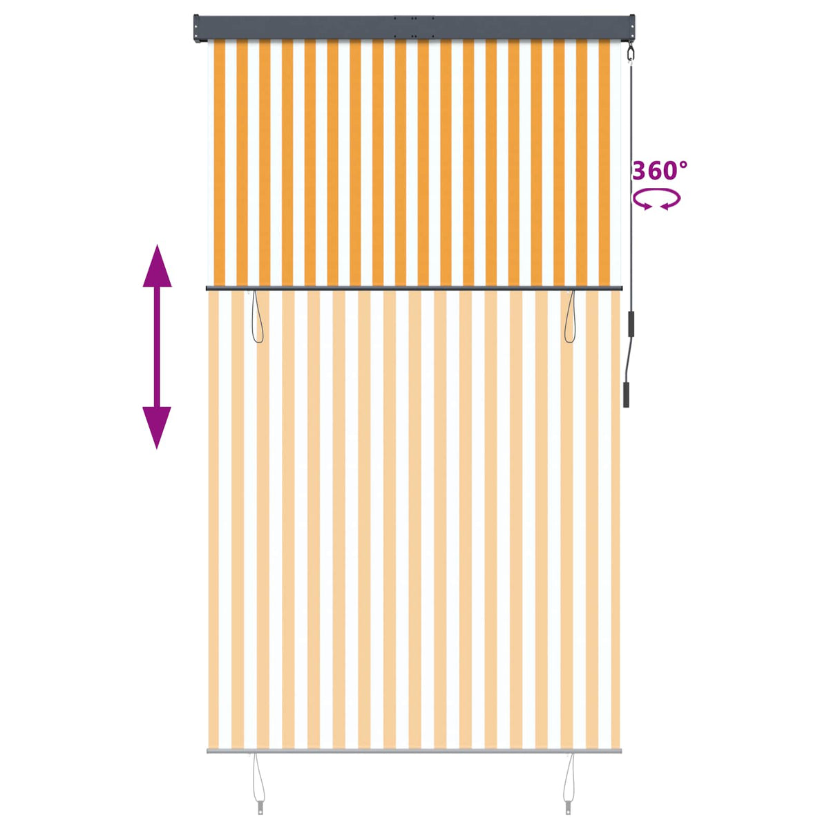 vidaXL Outdoor Roller Blind 160x250 cm White and Orange