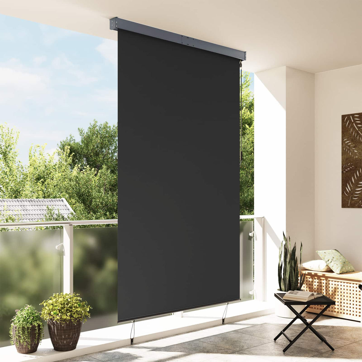 145976 vidaXL Outdoor Roller Blind 160x250 cm Anthracite