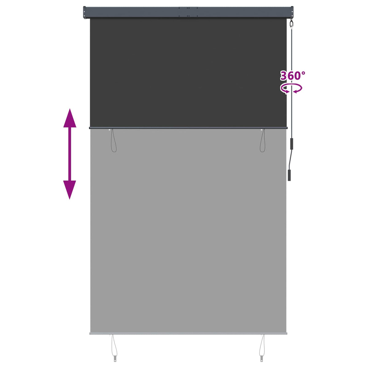 145976 vidaXL Outdoor Roller Blind 160x250 cm Anthracite