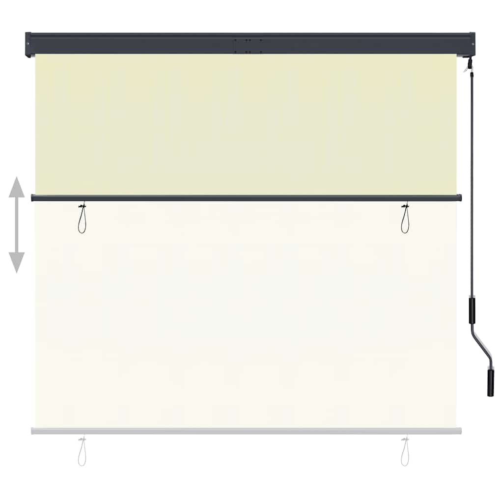 vidaXL Roller Shade | Cream | Polyester, Aluminium, Steel | 160 x 250 cm