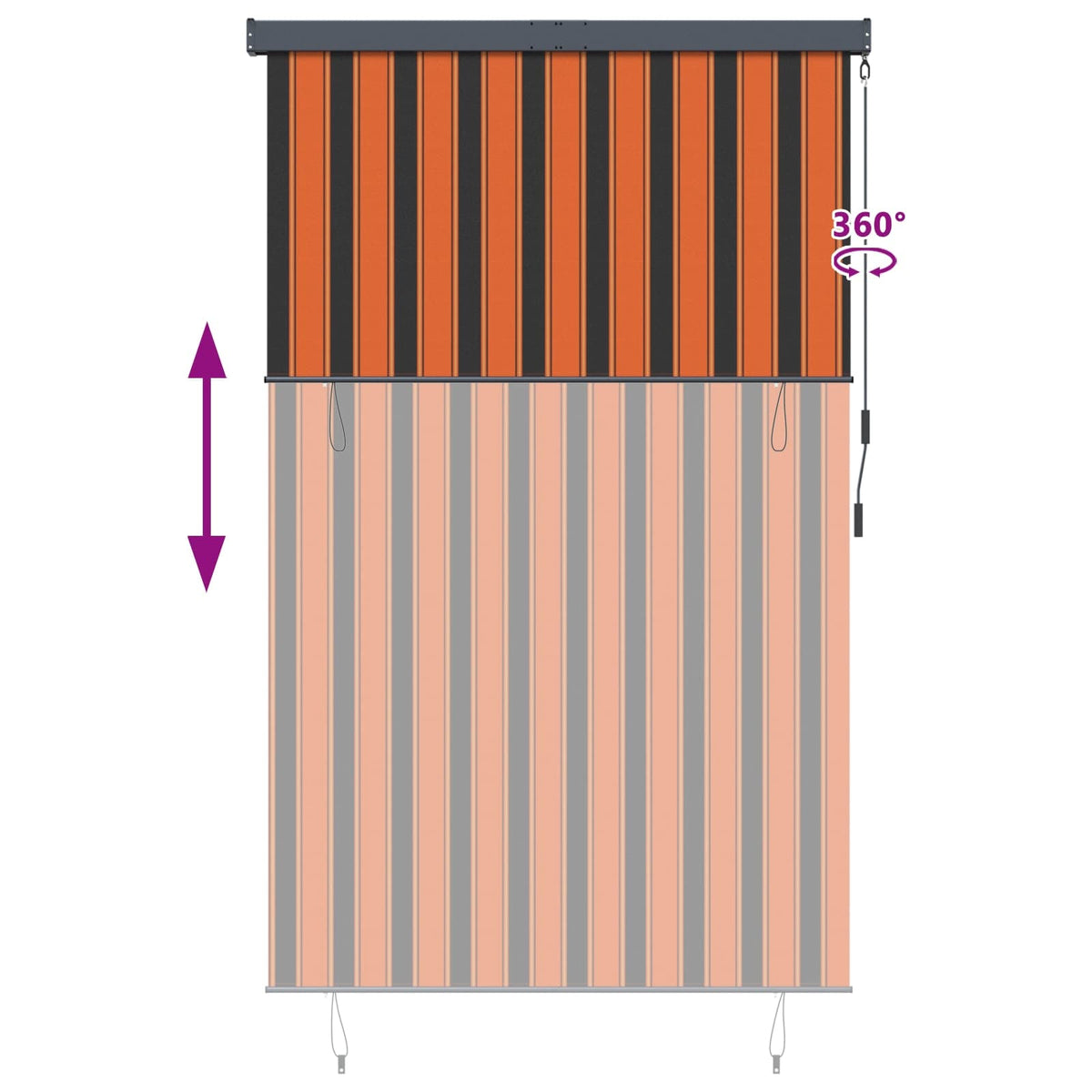 145978 vidaXL Outdoor Roller Blind 160x250 cm Orange and Brown