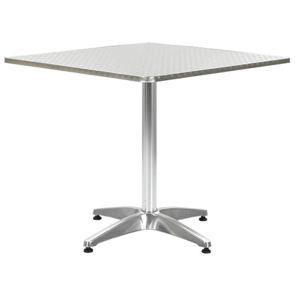 vidaXL Garden Table Silver 80x80x70 cm Aluminium