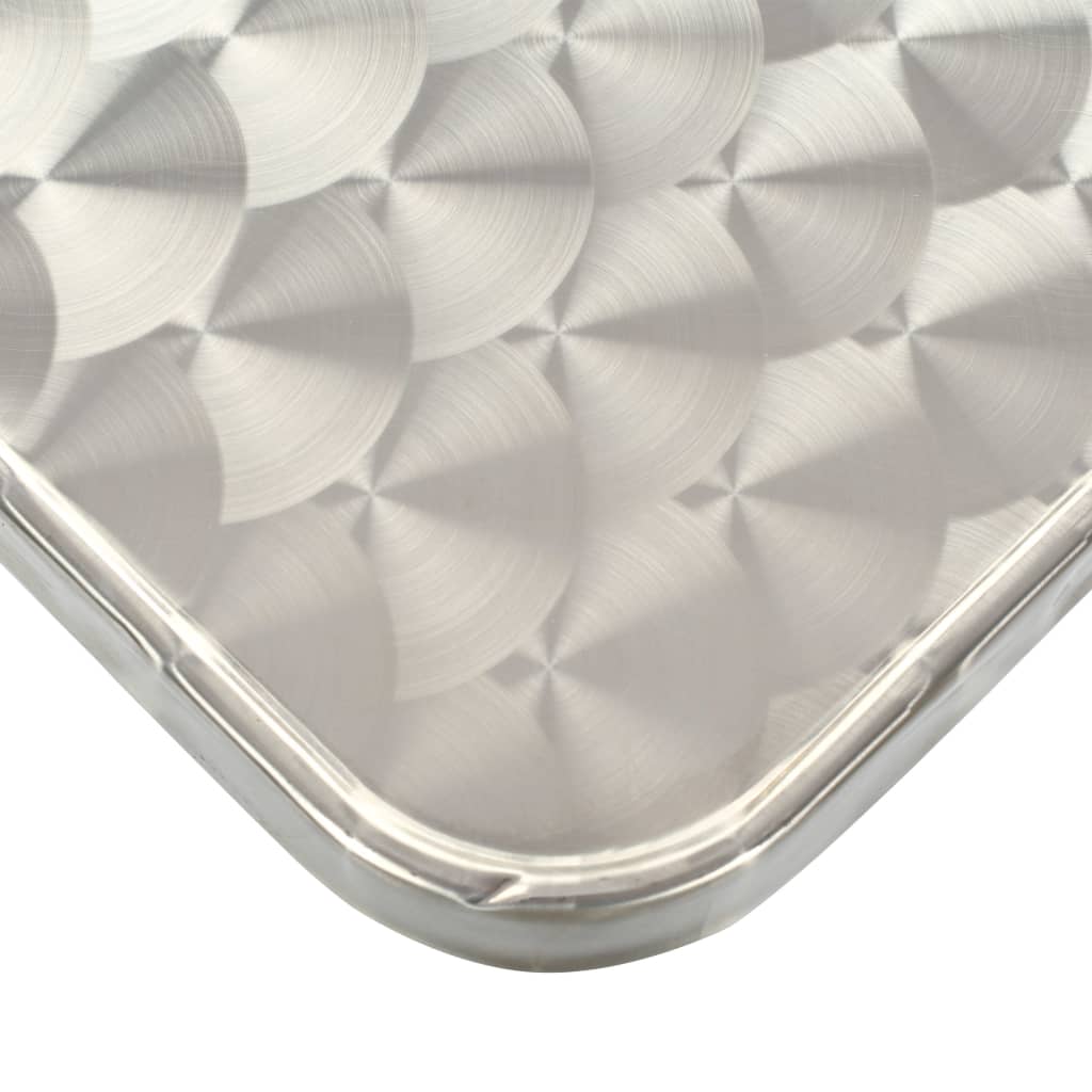 vidaXL Garden Table Silver 80x80x70 cm Aluminium