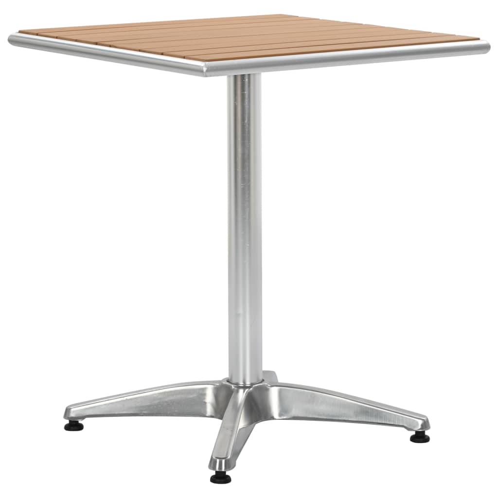 vidaXL Garden Table Silver 60x60x70 cm Aluminium and WPC