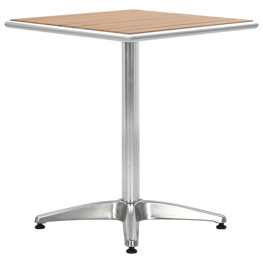 vidaXL Garden Table Silver 60x60x70 cm Aluminium and WPC