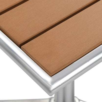 vidaXL Garden Table Silver 60x60x70 cm Aluminium and WPC