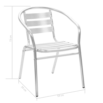 vidaXL Dining Set | Silver | Aluminium | Medium | Stackable | 5 Piece Dining Set