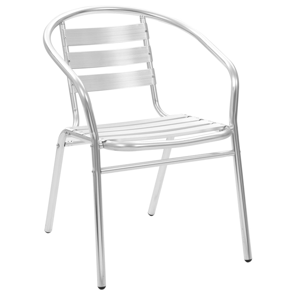 vidaXL Dining Set | Silver | Aluminium | Medium | Stackable | 5 Piece Dining Set