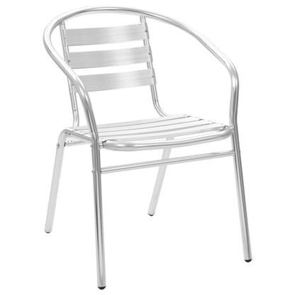 vidaXL Dining Set | Silver | Aluminium | Medium | Stackable | 5 Piece Dining Set