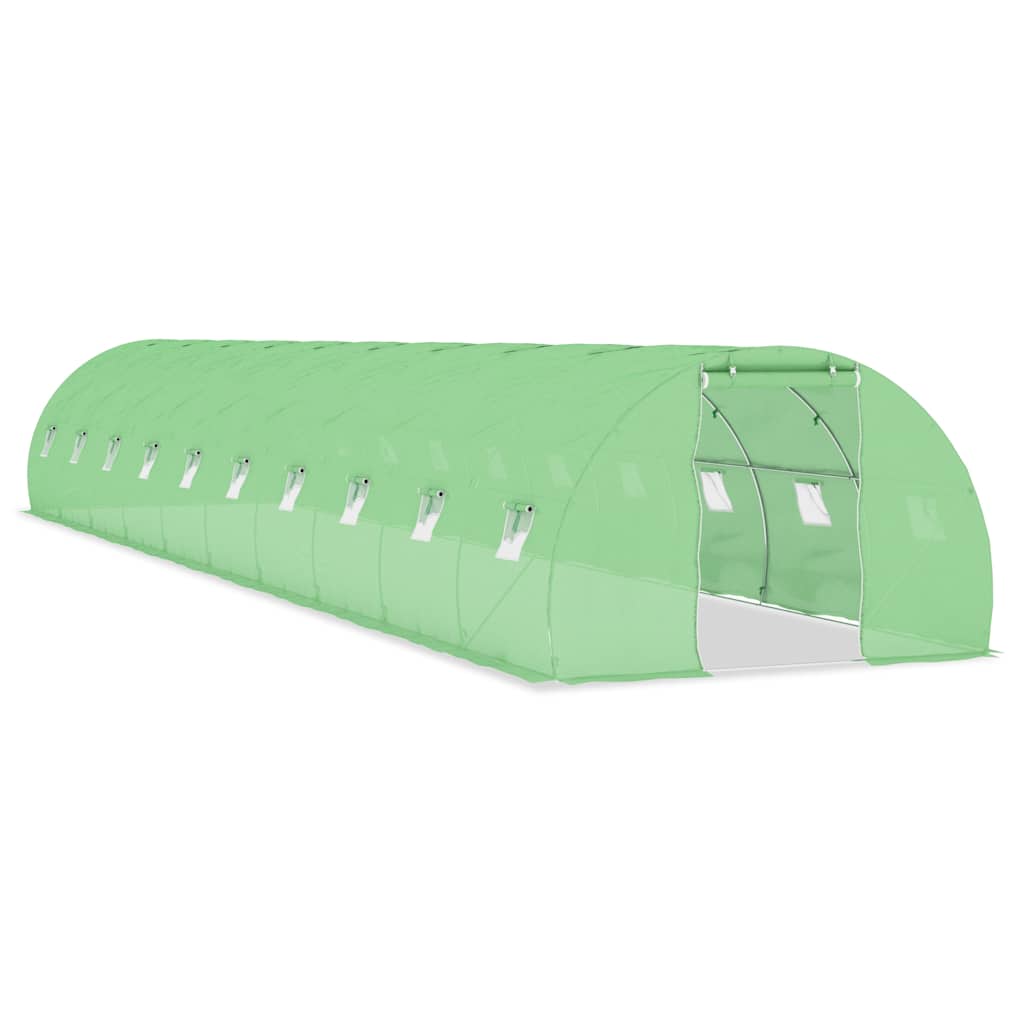 vidaXL Greenhouse | Green | 140 g/m² PE mesh fabric, galvanised steel | 45 m²