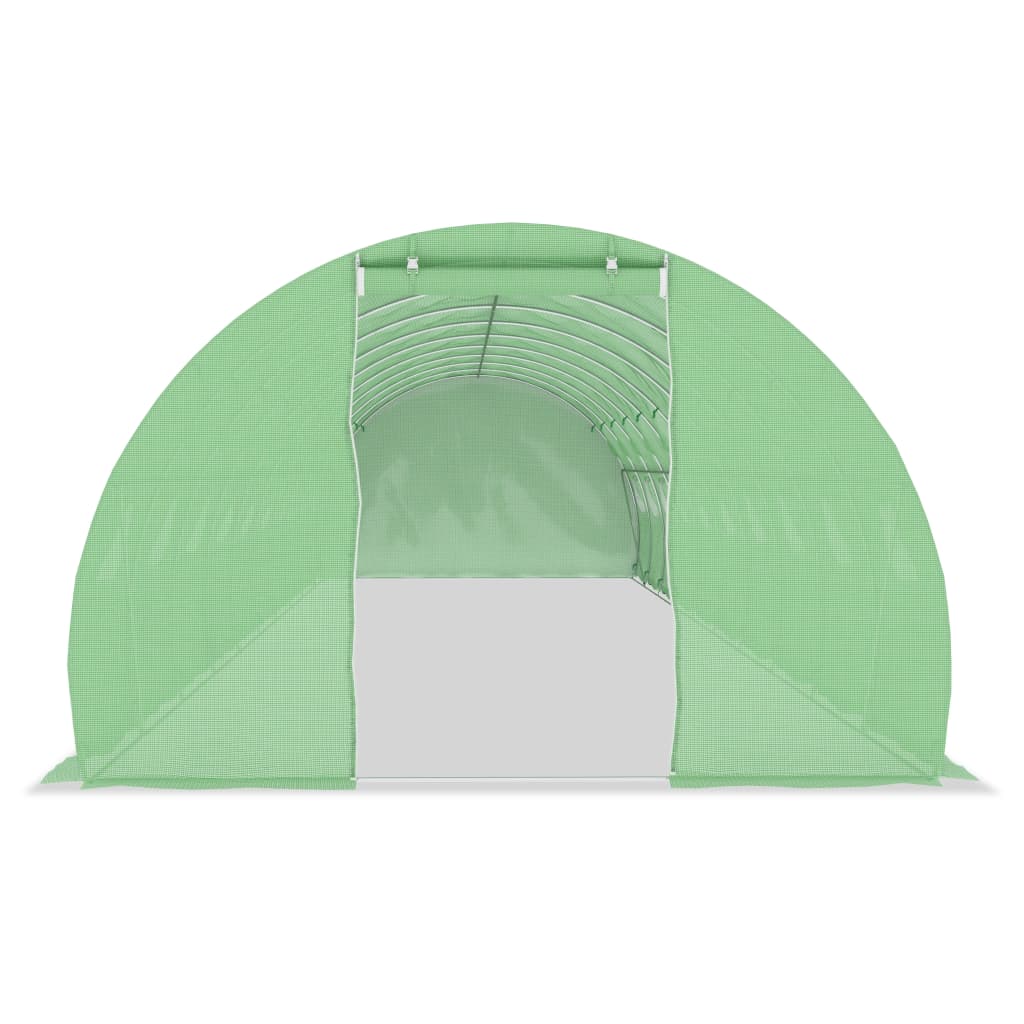 vidaXL Greenhouse | Green | 140 g/m² PE mesh fabric, galvanised steel | 45 m²