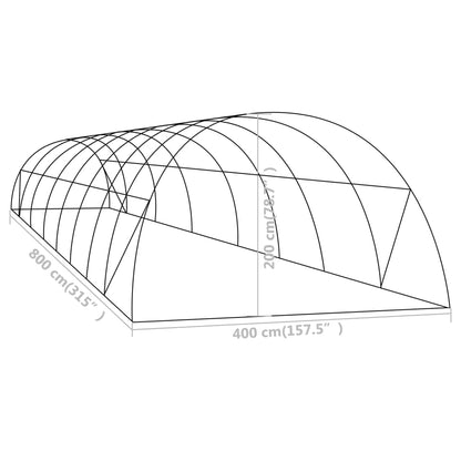 vidaXL Greenhouse 32 m² 8x4x2 m
