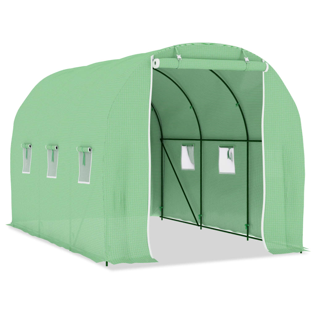 vidaXL Greenhouse | Green | Polyethylene mesh fabric, Galvanised steel | 6.86 m²