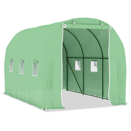 vidaXL Greenhouse | Green | Polyethylene mesh fabric, Galvanised steel | 6.86 m²
