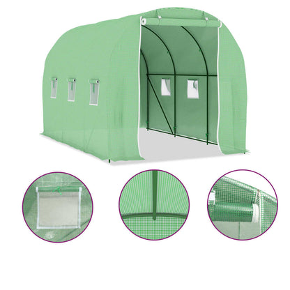 vidaXL Greenhouse | Green | Polyethylene mesh fabric, Galvanised steel | 6.86 m²
