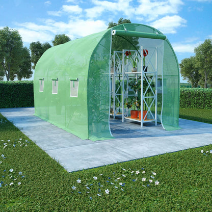 vidaXL Greenhouse | Green | Polyethylene mesh fabric, Galvanised steel | 6.86 m²