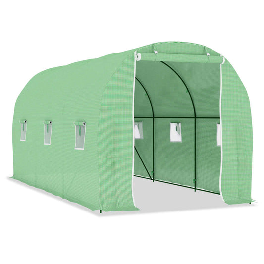 vidaXL Greenhouse | Green | PE mesh fabric, Galvanised steel | 9 m²