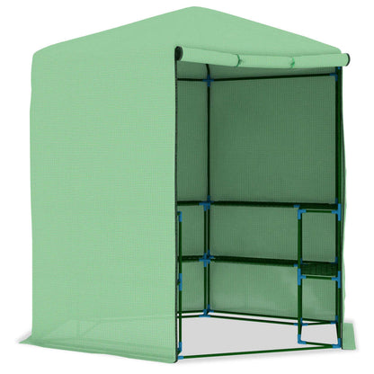 vidaXL Greenhouse with Shelves Steel 227x223 cm