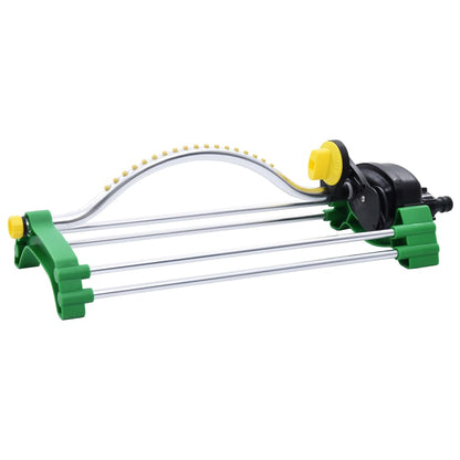vidaXL Oscillating Sprinkler | Green, Yellow, Silver | PP, Aluminium