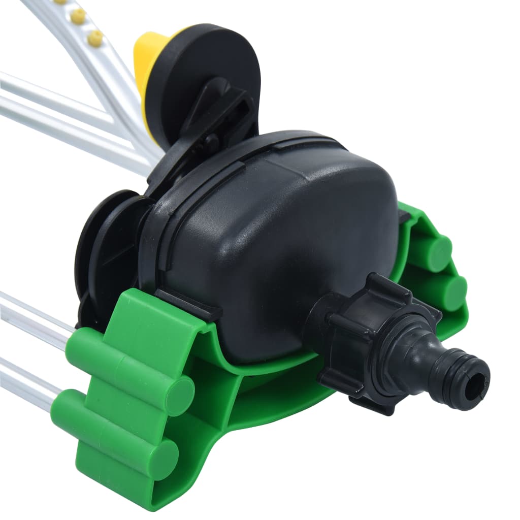 vidaXL Oscillating Sprinkler | Green, Yellow, Silver | PP, Aluminium