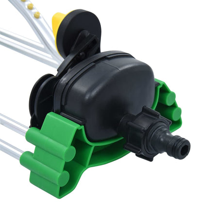 vidaXL Oscillating Sprinkler | Green, Yellow, Silver | PP, Aluminium