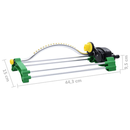 vidaXL Oscillating Sprinkler | Green, Yellow, Silver | PP, Aluminium