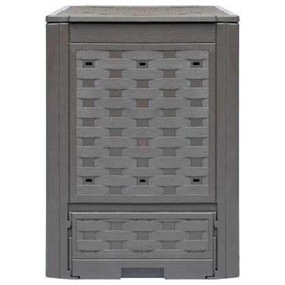 vidaXL Garden Composters 2 pcs Brown 60x60x83 cm 600 L Plastic Rattan