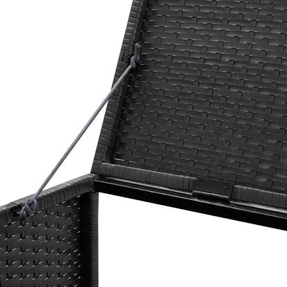 46734 vidaXL Triple Wheelie Bin Shed Black 229x78x120 cm Poly Rattan