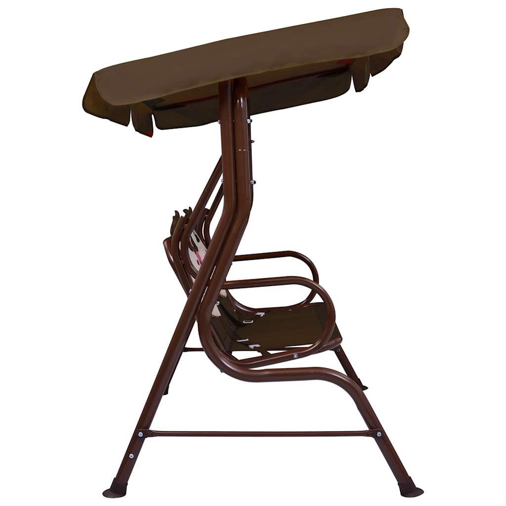 vidaXL Kids Swing Bench Brown 115x75x110 cm Fabric