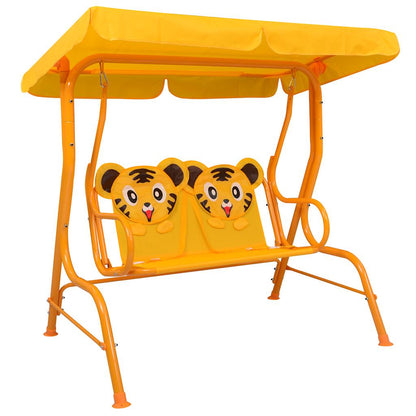 48098 vidaXL Kids Swing Bench Yellow 115x75x110 cm Fabric