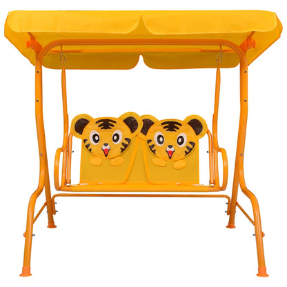 48098 vidaXL Kids Swing Bench Yellow 115x75x110 cm Fabric