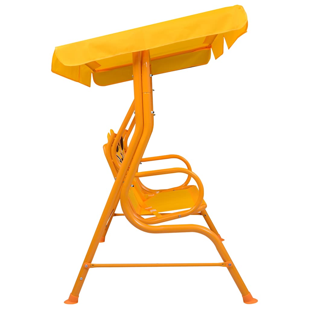 48098 vidaXL Kids Swing Bench Yellow 115x75x110 cm Fabric