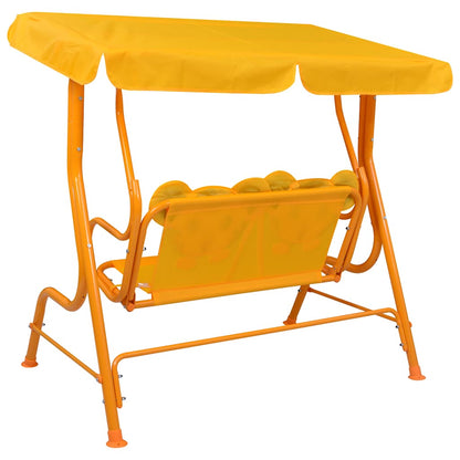 48098 vidaXL Kids Swing Bench Yellow 115x75x110 cm Fabric