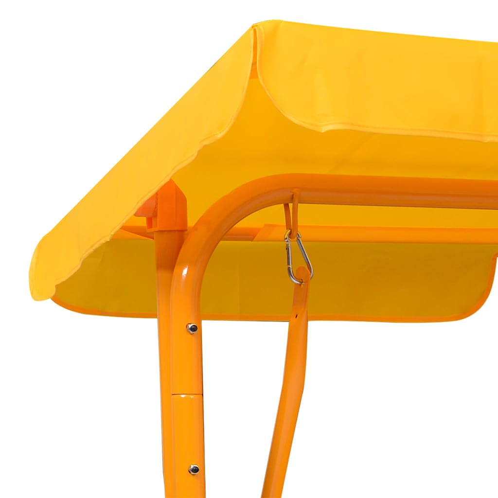 48098 vidaXL Kids Swing Bench Yellow 115x75x110 cm Fabric