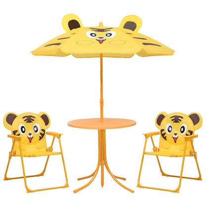 48100 vidaXL 3 Piece Kids'Garden Bistro Set with Parasol Yellow