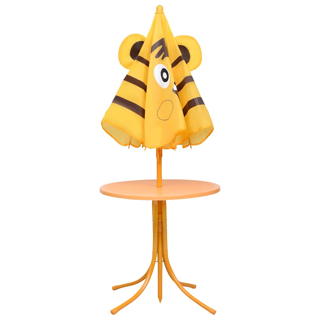48100 vidaXL 3 Piece Kids'Garden Bistro Set with Parasol Yellow